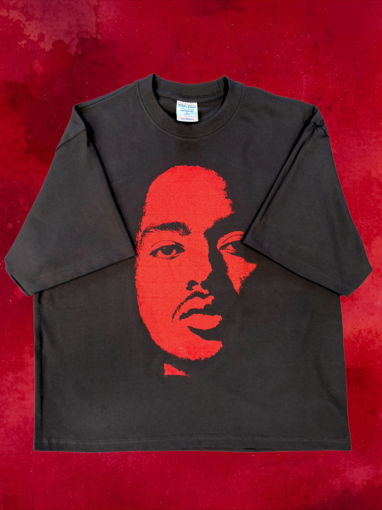 off white and off black “SKUZII” album cover cropped tee (heavyweight)